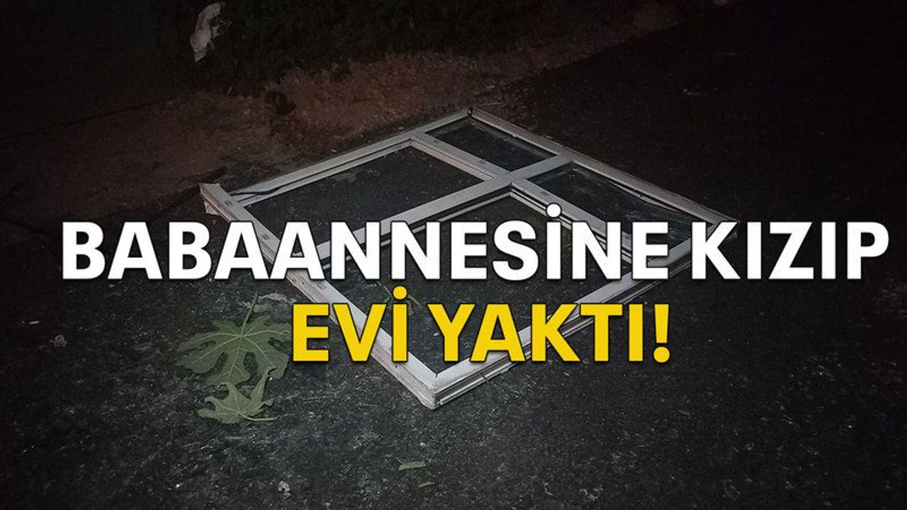 Babaannesine kızıp evi yaktı!